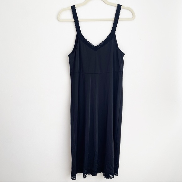 Vintage‎ Shadowline babydoll satin slip dress black whimsigoth fairy lace witchy - Picture 3 of 9